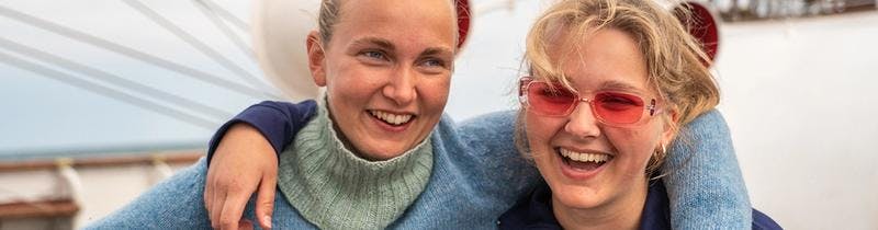 Mathea Knudsen and Hedvig Lyngedal. Photo: Ingrid Wollberg