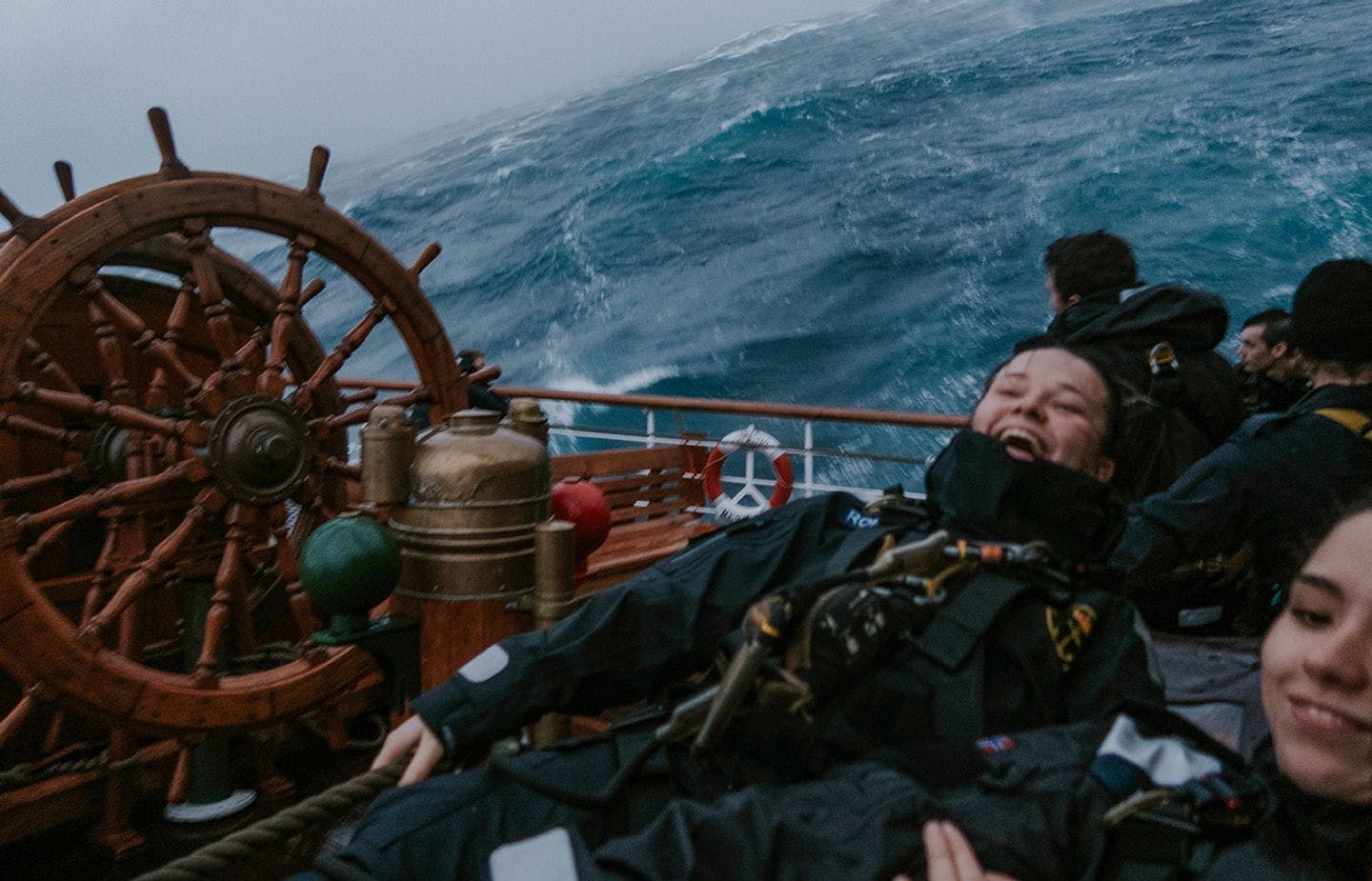 Riding out a winter storm in the north Atlantic. Photo: Hanna Thevik