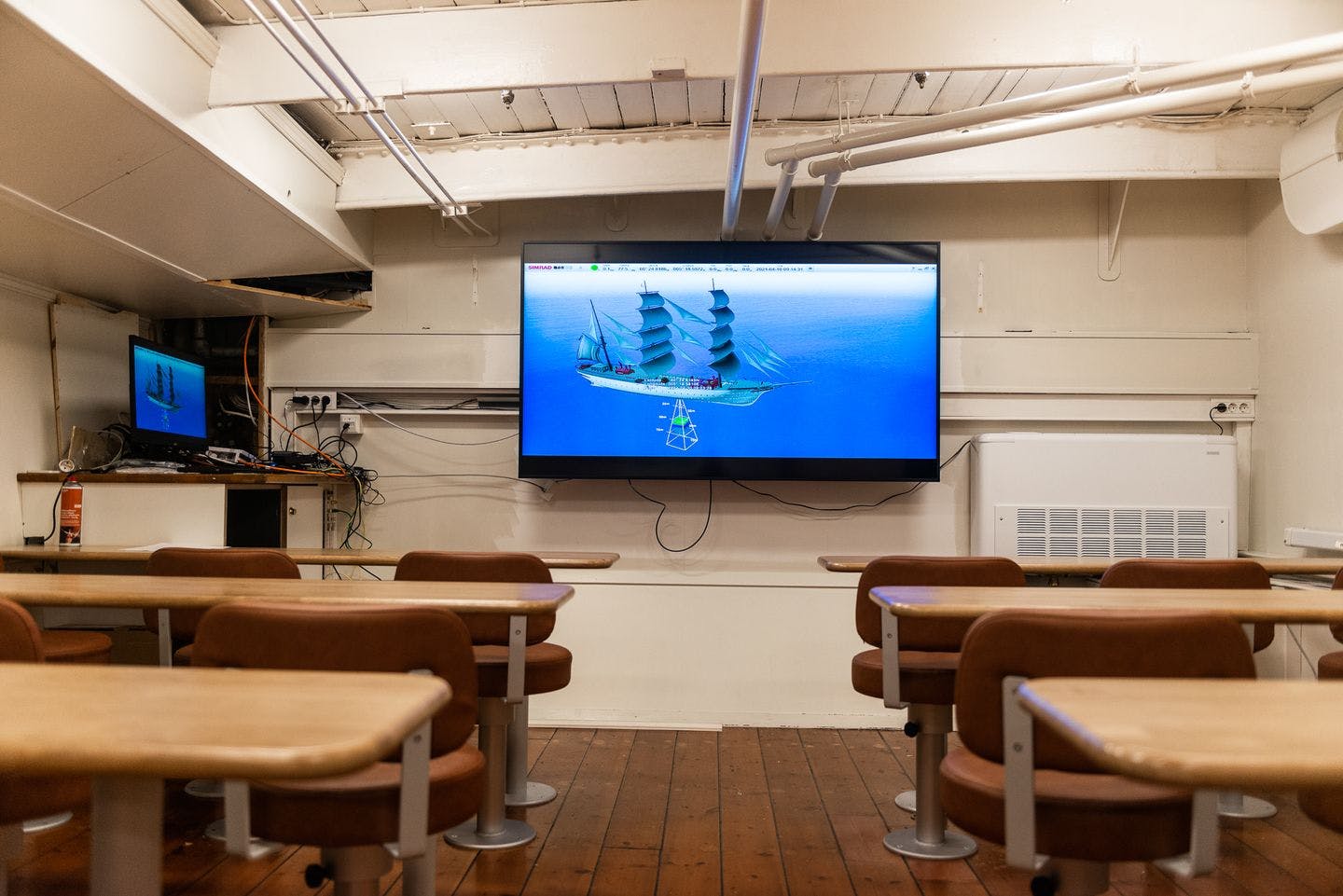 tv screen on board ship