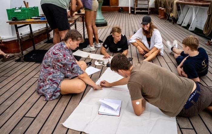 Studying on the main deck. Photo: Malin Kvamme