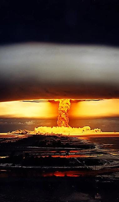 The nuclear detonation on Fangataufa July 3 1970. Photo: Flickr Creative Commons