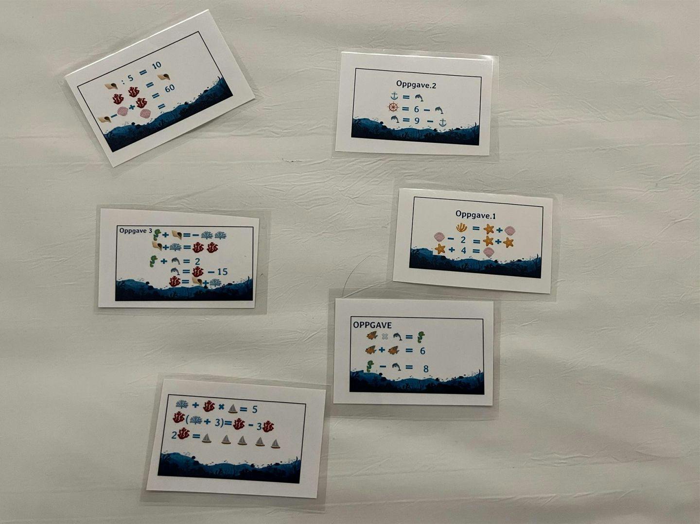 Board game cards made by Norwegian students. Photo: Berea Primary school