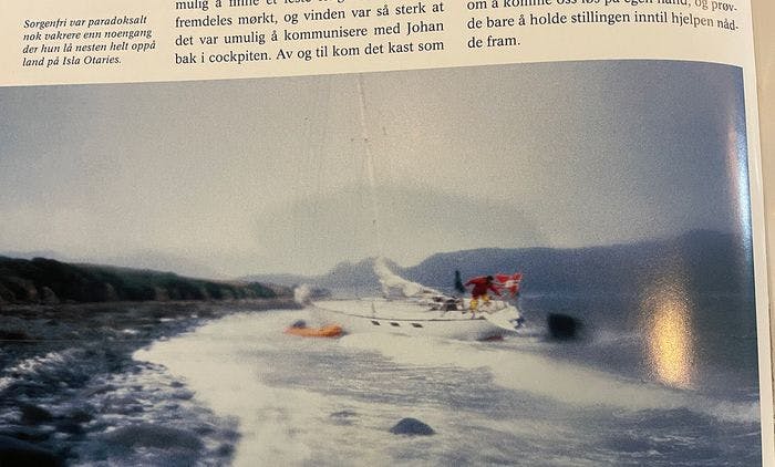 Godt oppå stranden, like nord for Kapp Horn. Foto: Sorgenfri, Orion Forlag 1995